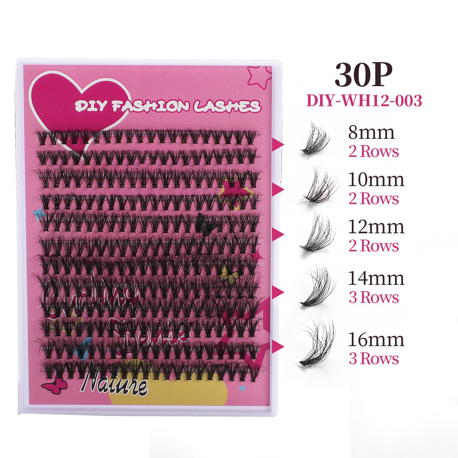 Fluffy Lash Clusters Thick 200D Volume Eyelash Clusters 14-20mm Wispy Individual Lashes D Curly Cluster Eyelash Extensions 240pcs DIY Lash Extension for Beginners view 3