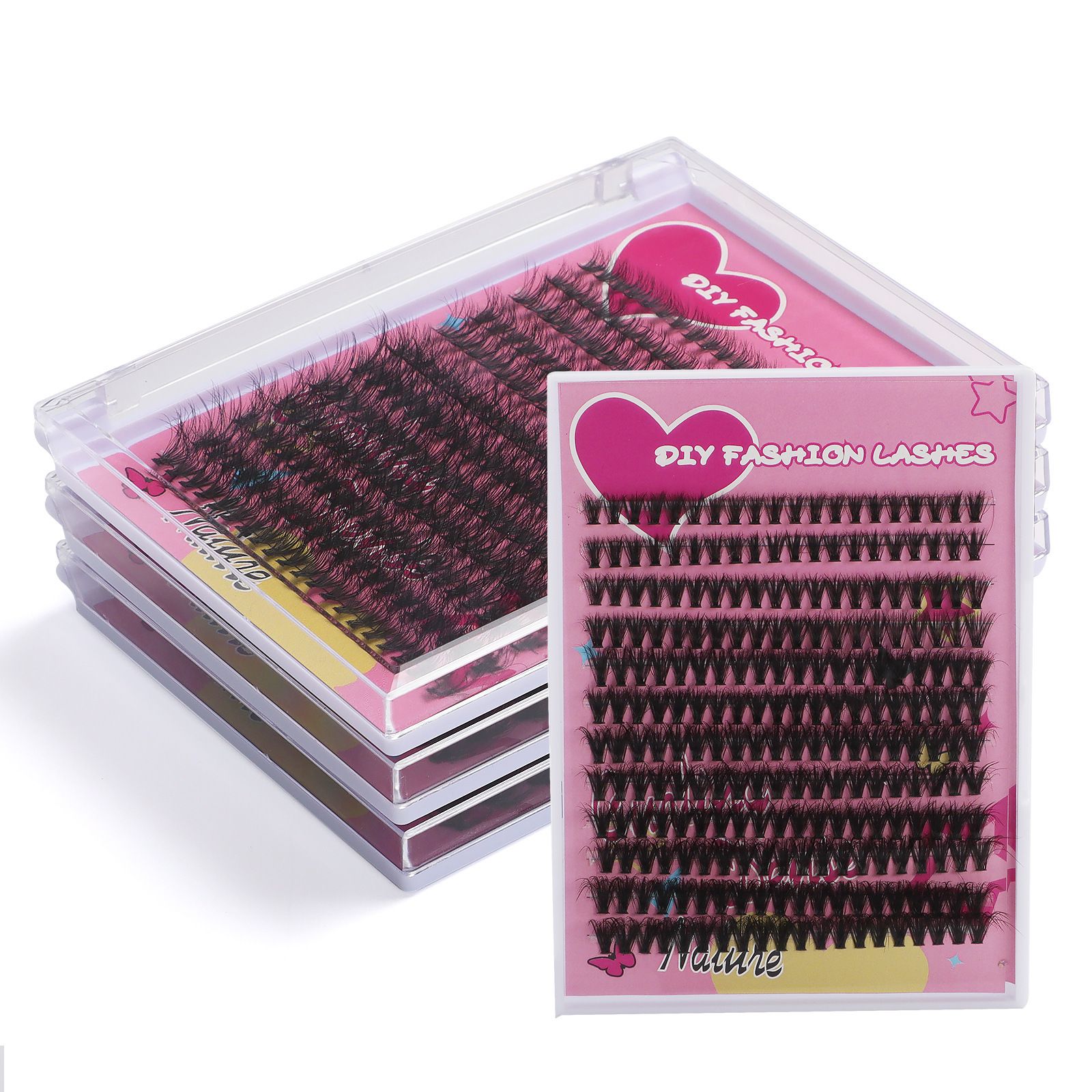 Fluffy Lash Clusters Thick 200D Volume Eyelash Clusters 14-20mm Wispy Individual Lashes D Curly Cluster Eyelash Extensions 240pcs DIY Lash Extension for Beginners view 7
