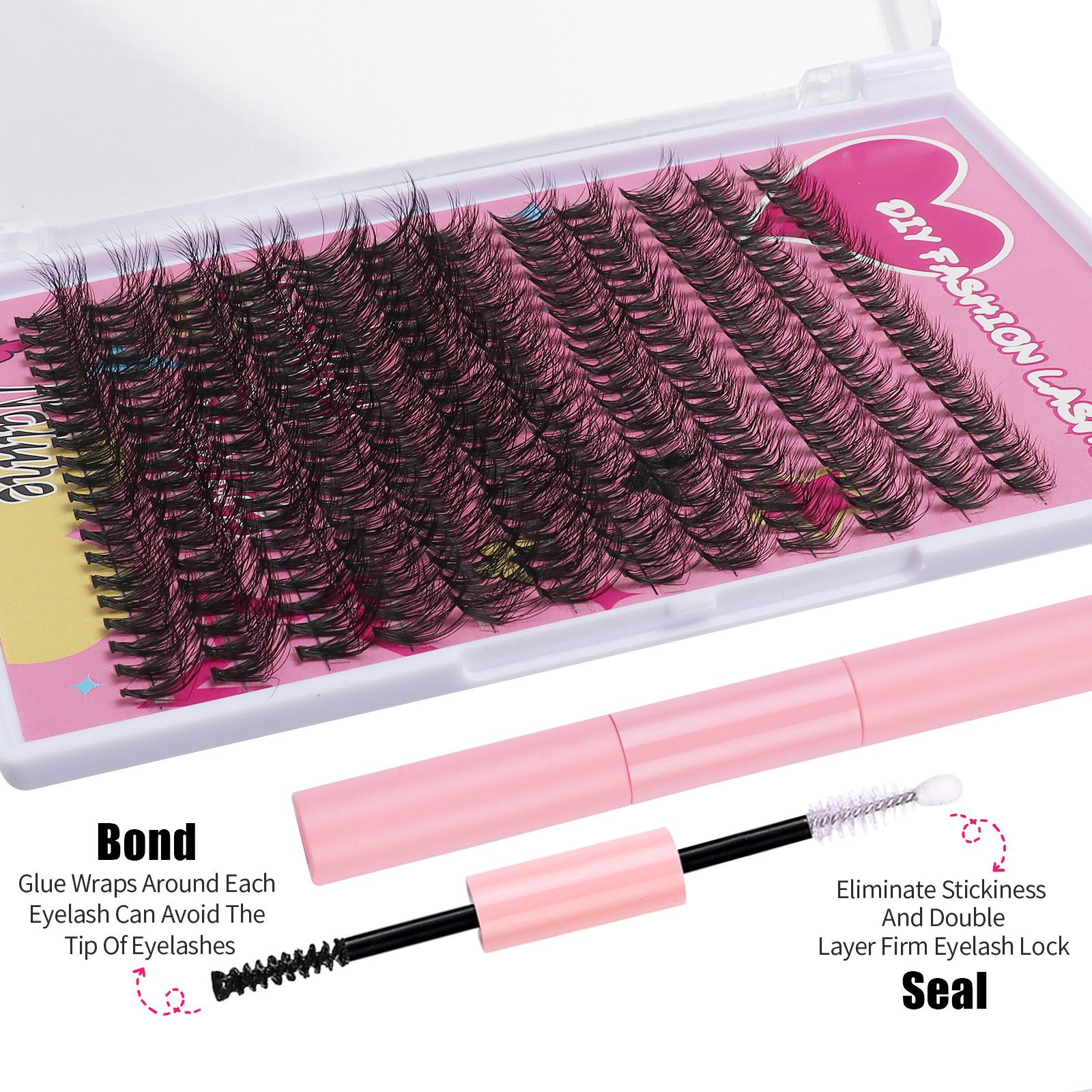 Fluffy Lash Clusters Thick 200D Volume Eyelash Clusters 14-20mm Wispy Individual Lashes D Curly Cluster Eyelash Extensions 240pcs DIY Lash Extension for Beginners view 8