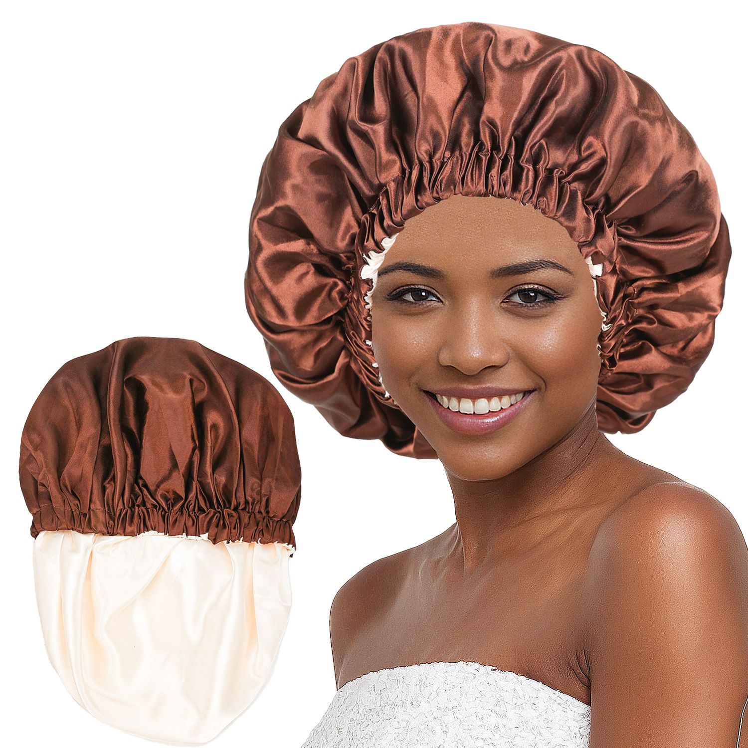 Satin Bonnet Silk Bonnet Hair Bonnet for Sleeping-Slouchy Beanie Hat Satin Sleep Cap for Women's Natural & Curly Hair