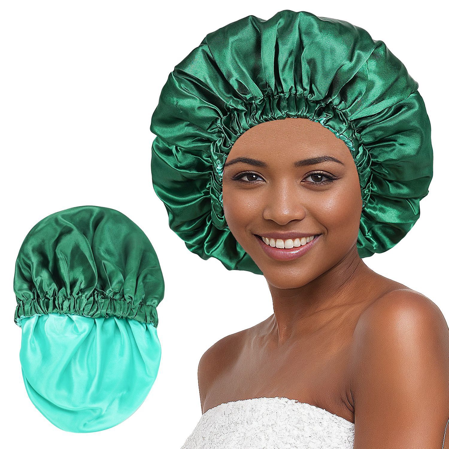 Satin Bonnet Silk Bonnet Hair Bonnet for Sleeping-Slouchy Beanie Hat Satin Sleep Cap for Women's Natural & Curly Hair