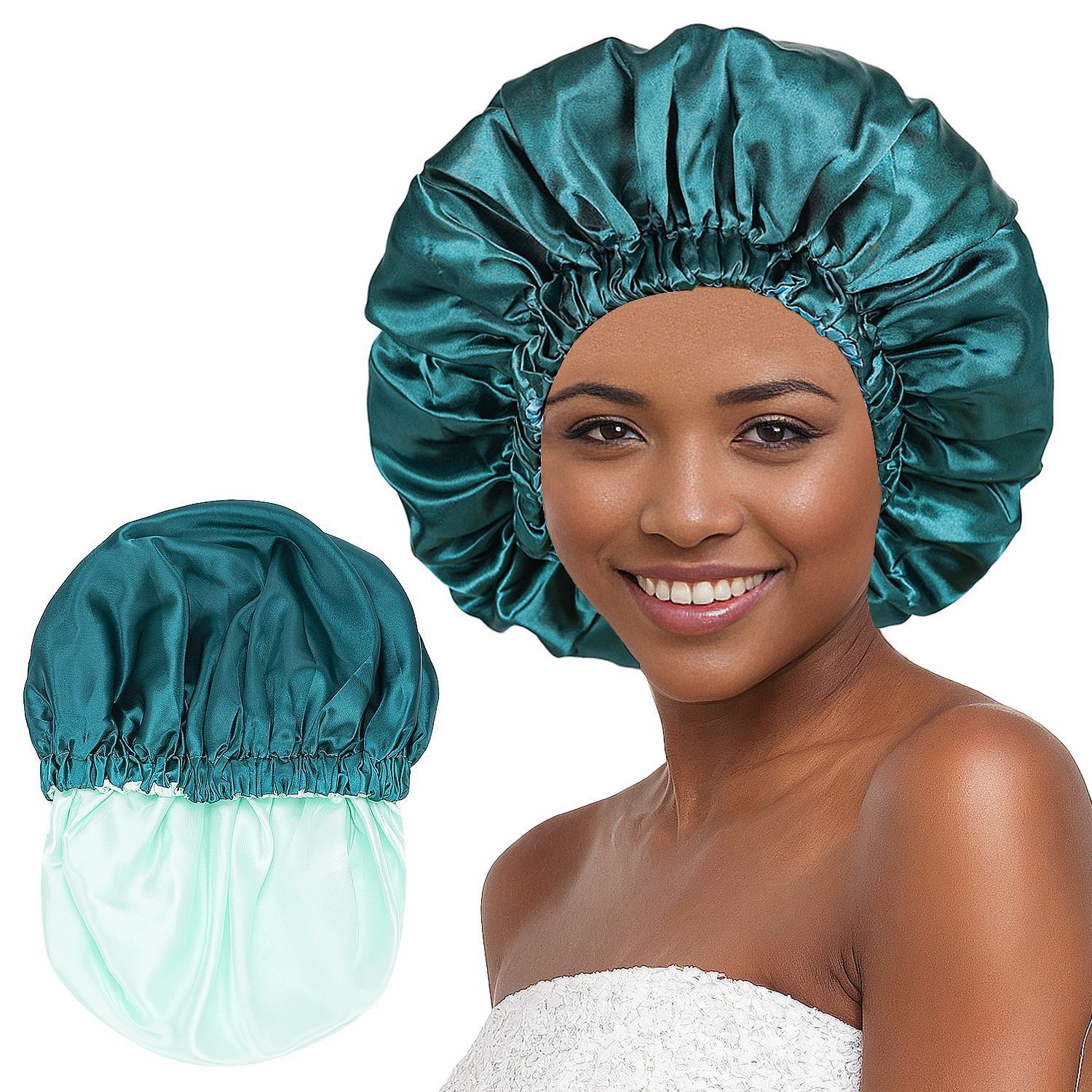 Satin Bonnet Silk Bonnet Hair Bonnet for Sleeping-Slouchy Beanie Hat Satin Sleep Cap for Women's Natural & Curly Hair