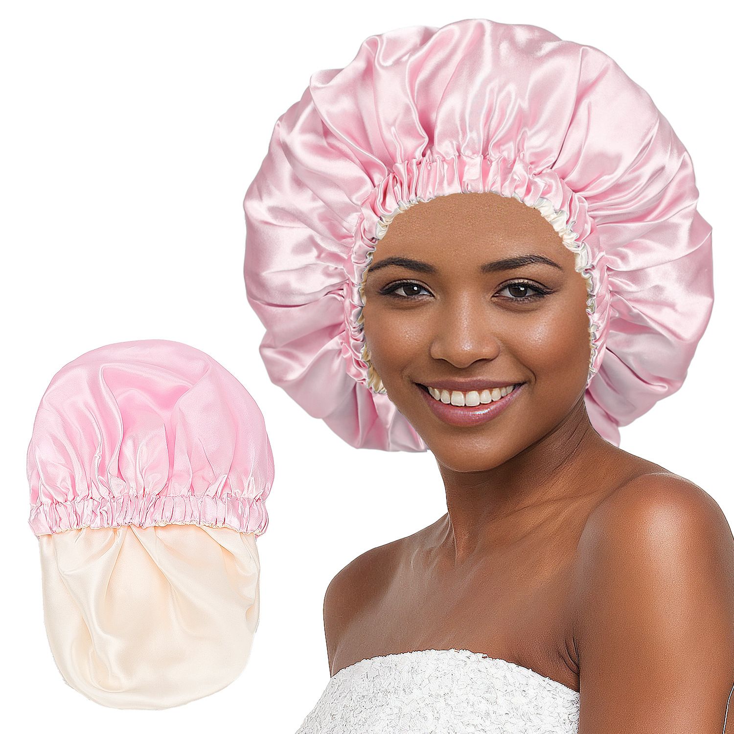 Satin Bonnet Silk Bonnet Hair Bonnet for Sleeping-Slouchy Beanie Hat Satin Sleep Cap for Women's Natural & Curly Hair