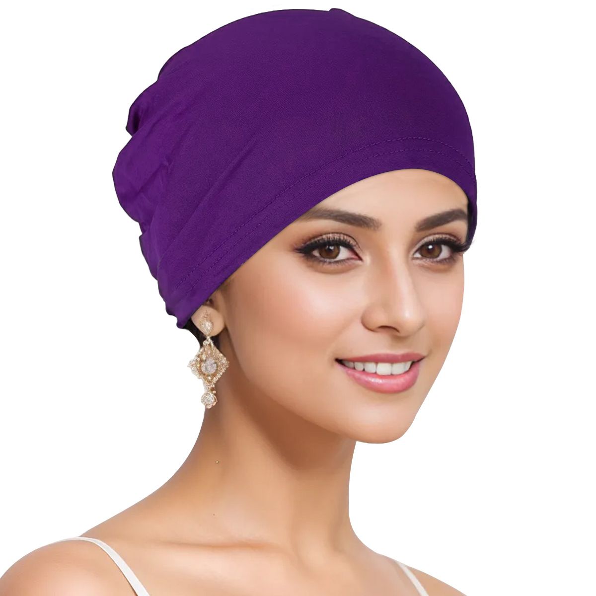 Set Hijab Undercap & Muslim Scarf for Women, Non-Slip Soft Head Scarves, Solid Color Cotton Scarves