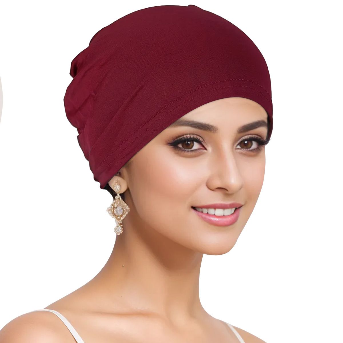Set Hijab Undercap & Muslim Scarf for Women, Non-Slip Soft Head Scarves, Solid Color Cotton Scarves