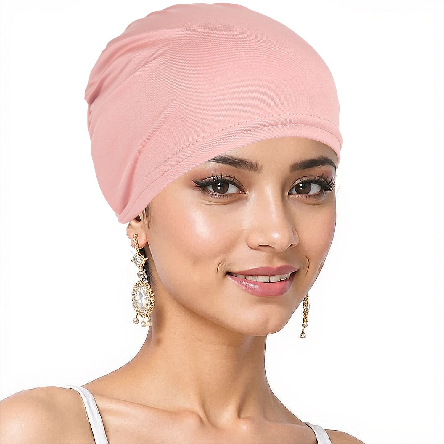 Set Hijab Undercap & Muslim Scarf for Women, Non-Slip Soft Head Scarves, Solid Color Cotton Scarves