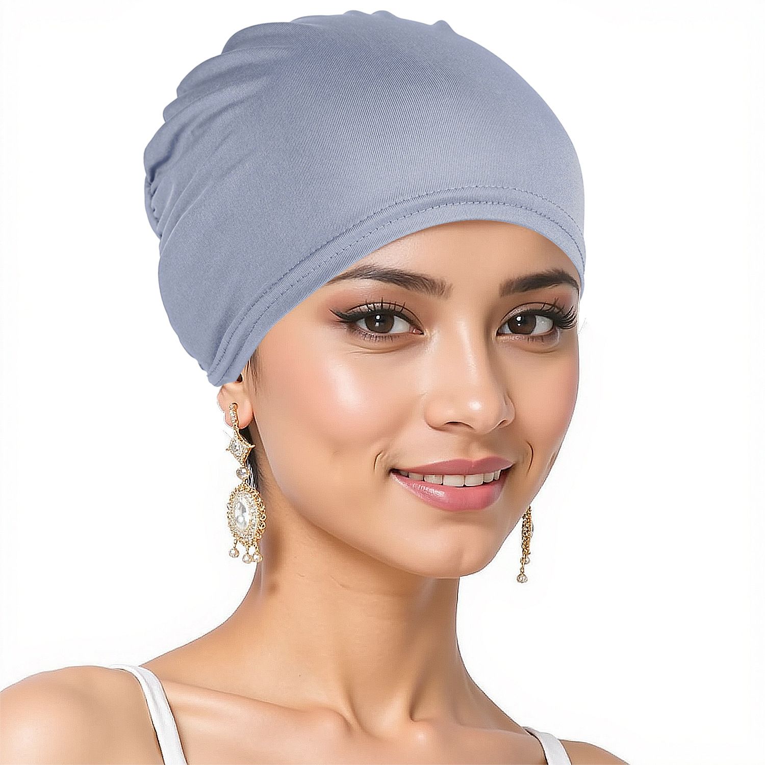 Set Hijab Undercap & Muslim Scarf for Women, Non-Slip Soft Head Scarves, Solid Color Cotton Scarves