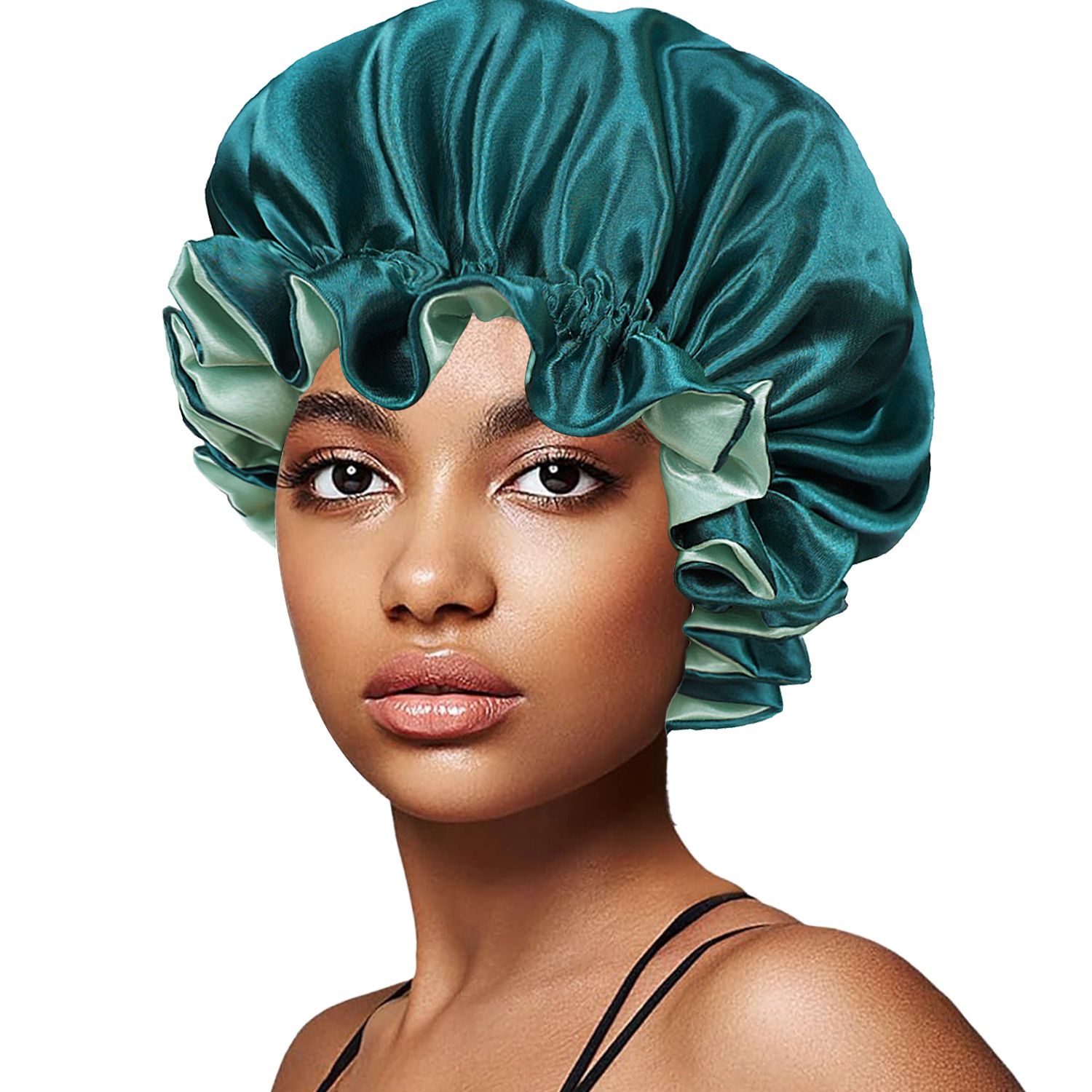 Hair Bonnet for Sleeping, Night Cap with Adjustable Clip, Reversible Hair Bonnet for Women, Silk Satin Bonnet