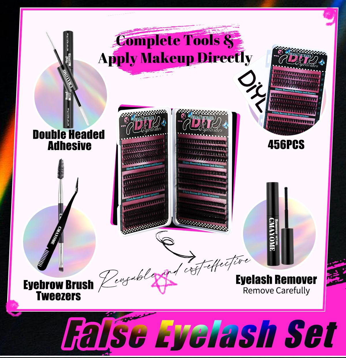 Fluffy Lash Clusters Thick 80/100D Volume Eyelash Clusters 10-20mm Wispy Individual Lashes D Curl Cluster Eyelash Extensions DIY Lash Extension for Beginner