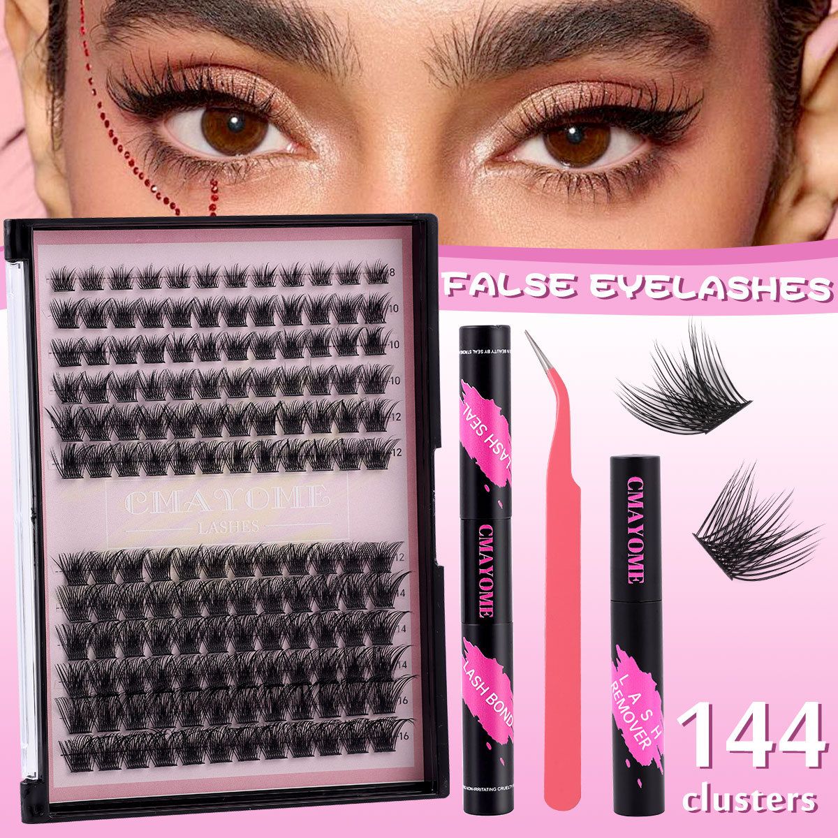 Natural Dense C-curve Single Cluster False Eyelashes Festival 8-16mmdiy Segmented Thick Eyelashes Diy Segmented Eyelash False Eyelash D Curve Natural Thick Curl 30d80d Single Tufted high-capacity Eyel