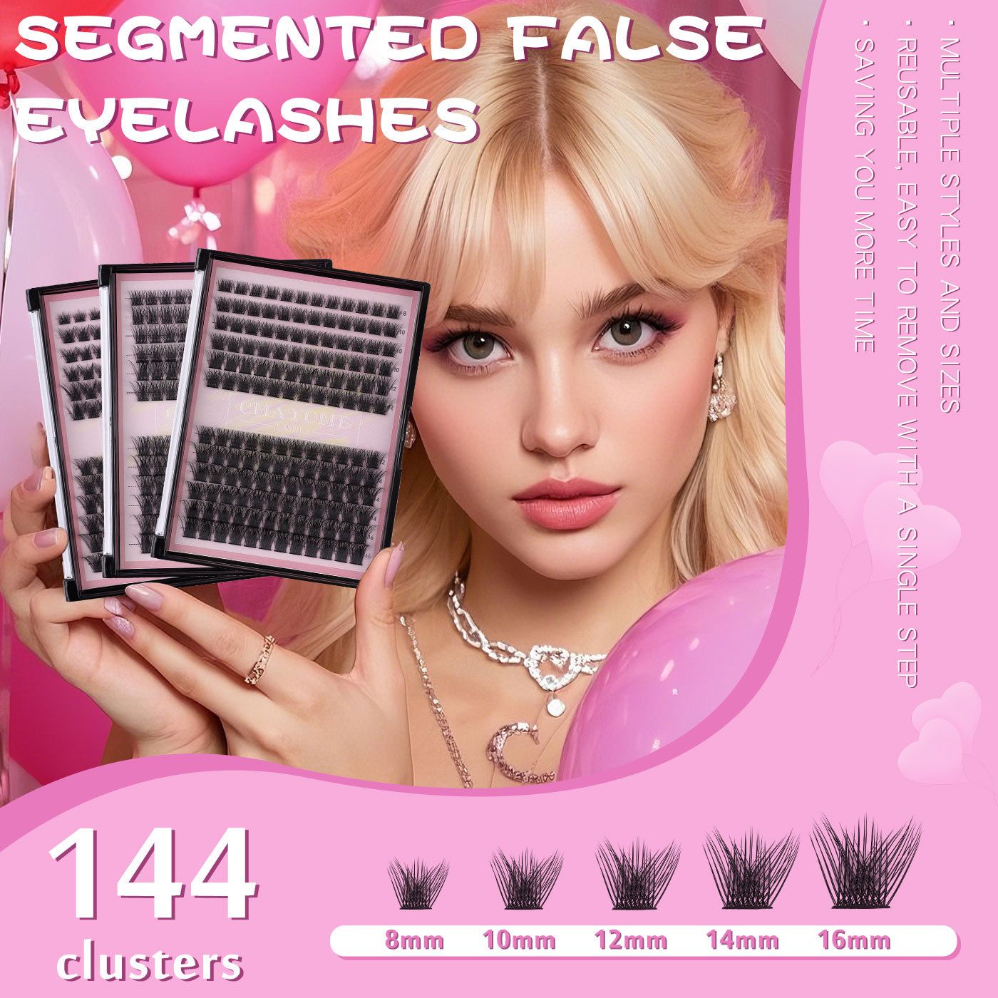 Natural Dense C-curve Single Cluster False Eyelashes Festival 8-16mmdiy Segmented Thick Eyelashes Diy Segmented Eyelash False Eyelash D Curve Natural Thick Curl 30d80d Single Tufted high-capacity Eyel
