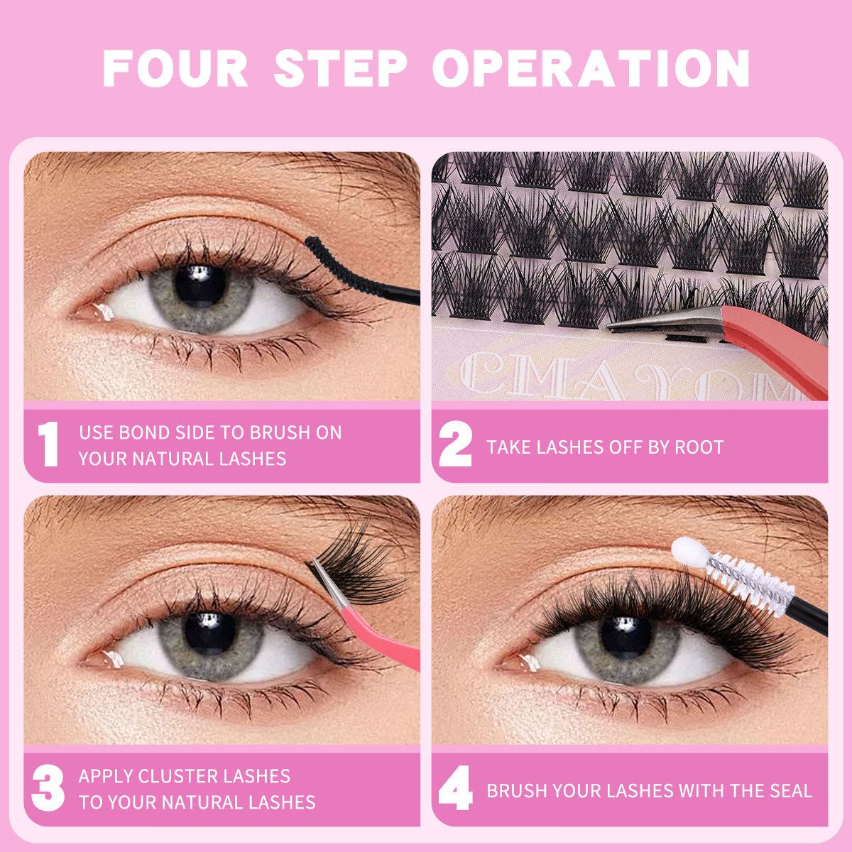 Natural Dense C-curve Single Cluster False Eyelashes Festival 8-16mmdiy Segmented Thick Eyelashes Diy Segmented Eyelash False Eyelash D Curve Natural Thick Curl 30d80d Single Tufted high-capacity Eyel