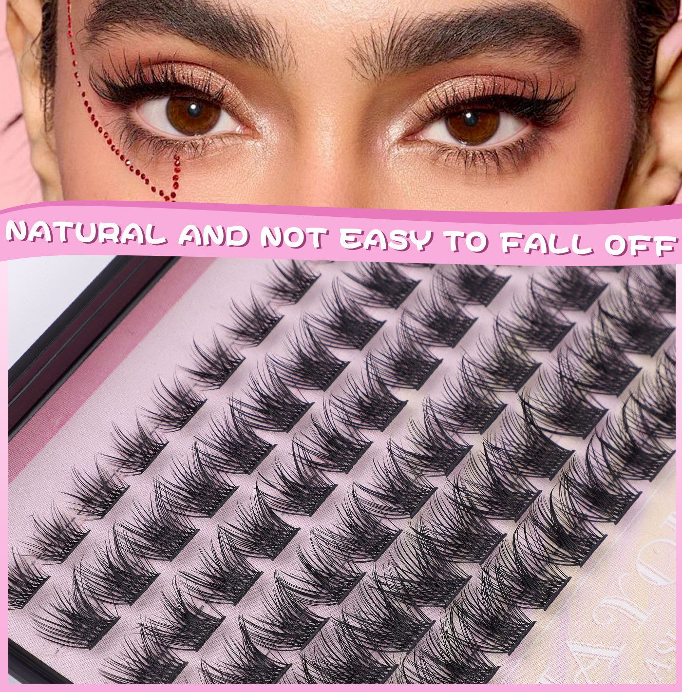 Natural Dense C-curve Single Cluster False Eyelashes Festival 8-16mmdiy Segmented Thick Eyelashes Diy Segmented Eyelash False Eyelash D Curve Natural Thick Curl 30d80d Single Tufted high-capacity Eyel