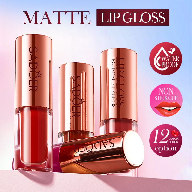 Liquid Matte, Lip Gloss, Waterproof Transfer-Proof Long-Lasting Hold, 12 Shades, 2g