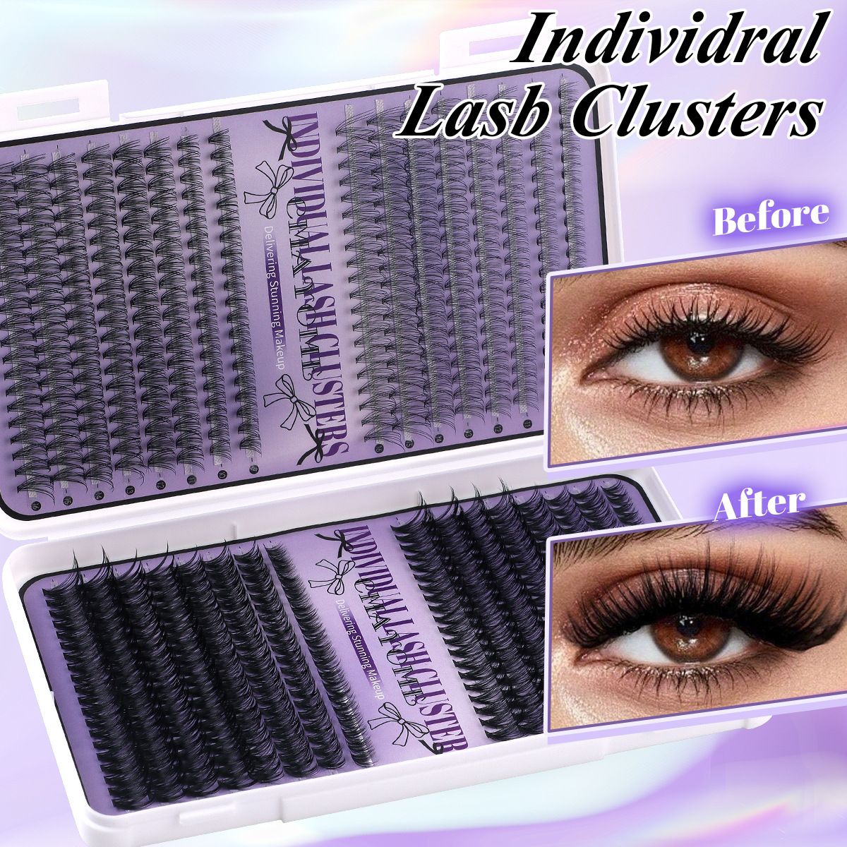 640 Cluster Segmented False Eyelashes Book 9-16mm Mixed Length D Warping Natural Daily Eyelashes Diy Segmented False Eyelash Set, Large Capacity Dense Single Cluster Of False Eyelashes（50d/60d/100d)