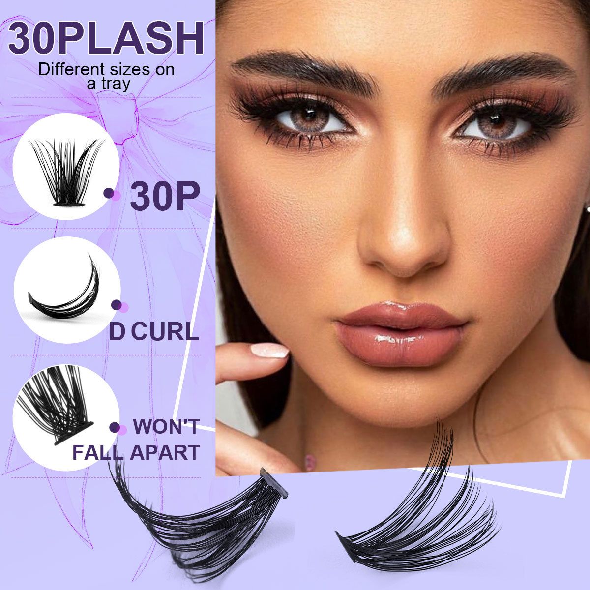 640 Cluster Segmented False Eyelashes Book 9-16mm Mixed Length D Warping Natural Daily Eyelashes Diy Segmented False Eyelash Set, Large Capacity Dense Single Cluster Of False Eyelashes（50d/60d/100d)