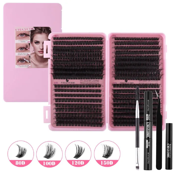 DIY Eyelash Extension Set D 621 Cluster Single Cluster False Eyelash 120D/150D Thick Eyelash Book DIY segmented eyelash false eyelash D curve natural thick curl 30D80D single tufted with tools