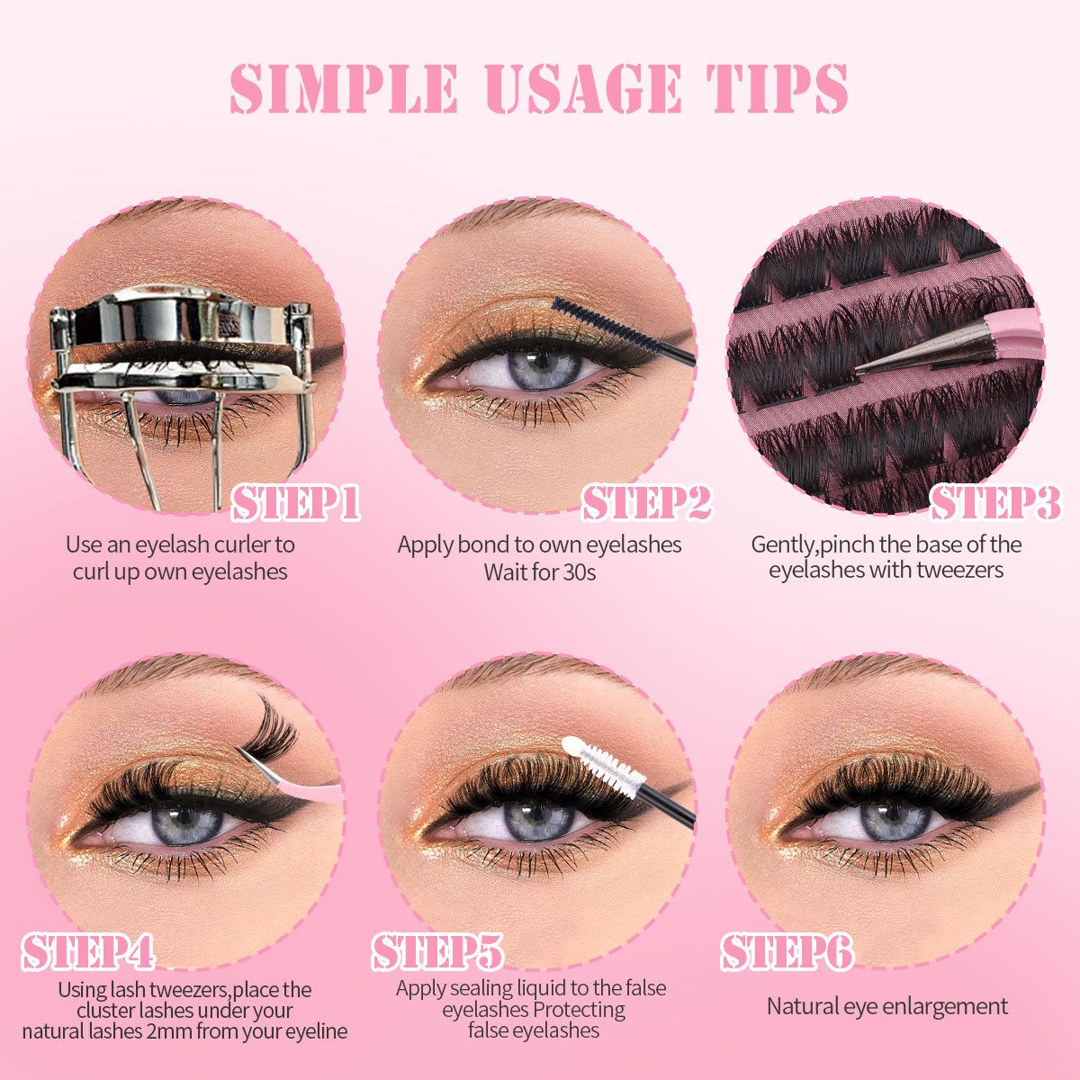 DIY Eyelash Extension Set D 621 Cluster Single Cluster False Eyelash 120D/150D Thick Eyelash Book DIY segmented eyelash false eyelash D curve natural thick curl 30D80D single tufted with tools