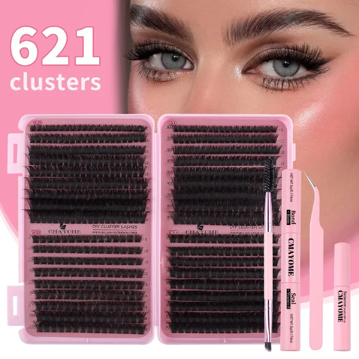 DIY Eyelash Extension Set D 621 Cluster Single Cluster False Eyelash 120D/150D Thick Eyelash Book DIY segmented eyelash false eyelash D curve natural thick curl 30D80D single tufted with tools