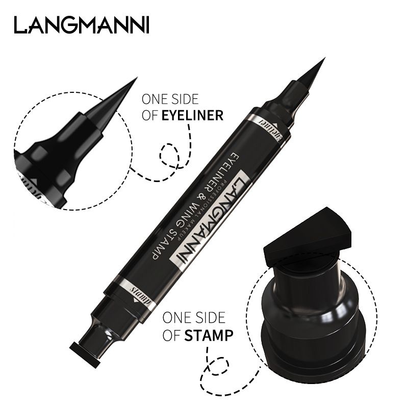 Liquid Winged Eyeliner Stamp,Smudge Proof Waterproof Eyeliner Pen Set,Long-Lasting Eye Liner Face Makeup,Star Flowers Hearts Triangle Black Eyeliner Stamp Pencil
