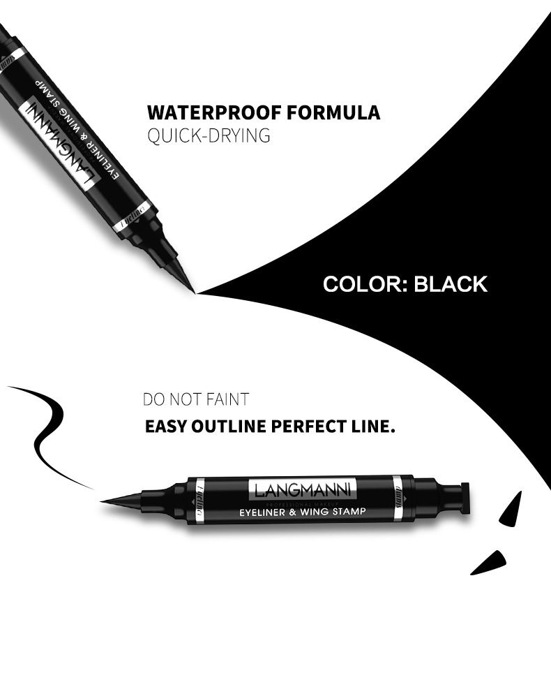 Liquid Winged Eyeliner Stamp,Smudge Proof Waterproof Eyeliner Pen Set,Long-Lasting Eye Liner Face Makeup,Star Flowers Hearts Triangle Black Eyeliner Stamp Pencil