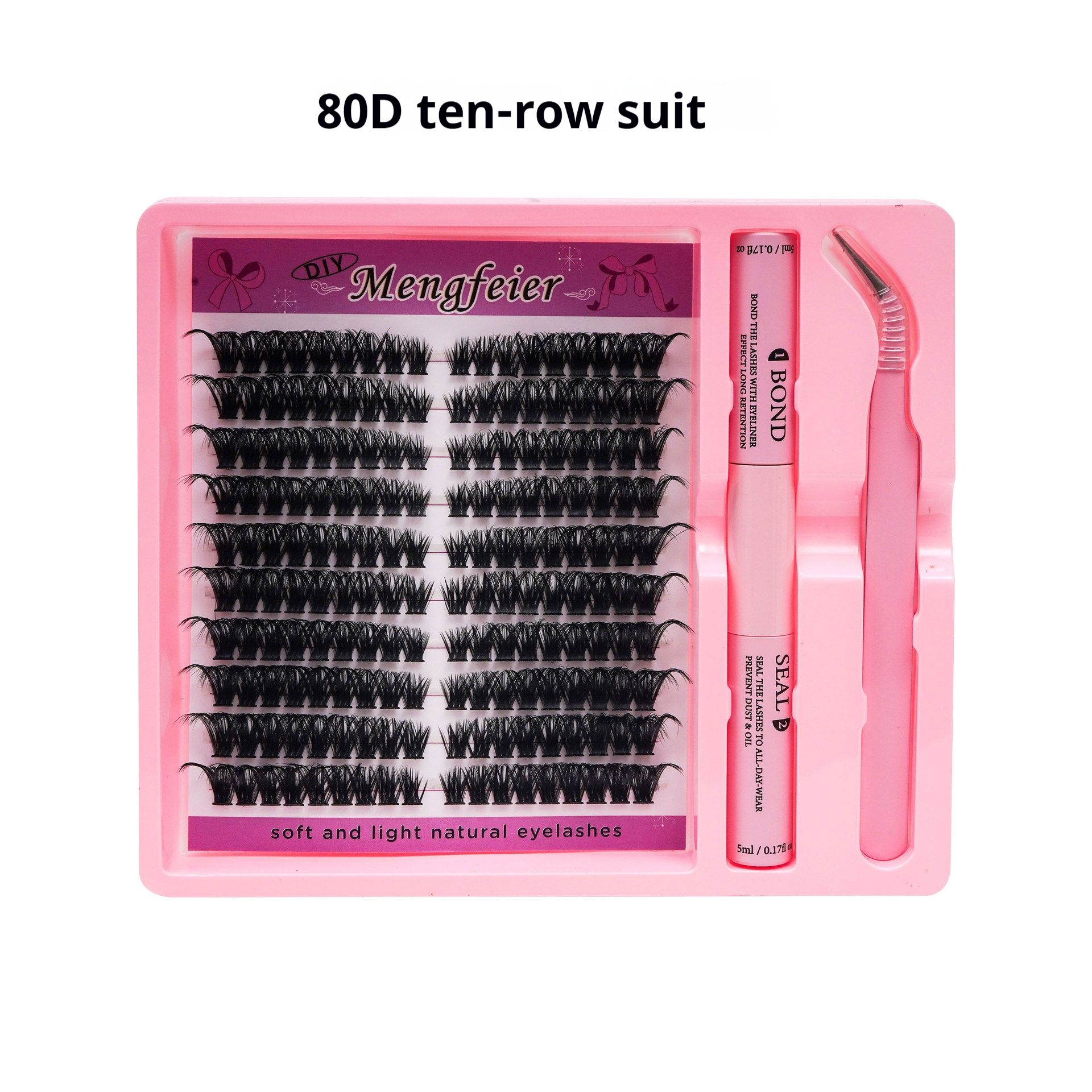 Lash Clusters Kit 266Pcs Fluffy Cat-Eye Look Individual Eyelash Extensions, Volume  Effect, C/D Curl False Eyelashes Kit with Glue |Tweezers | Removers| Eyelash & Eyebrow Brush