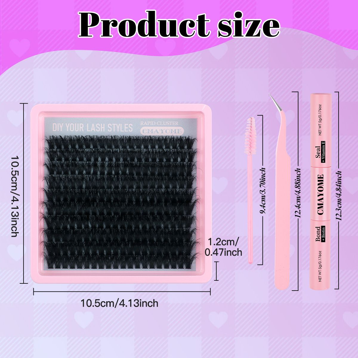 Lash Clusters Kit 60D Fluffy Lash Clusters Eyelash Extension Kit 12-20mm Individual Lashes Kit with Lash Bond and Seal, Lash Tweezers for DIY Lashes Extension