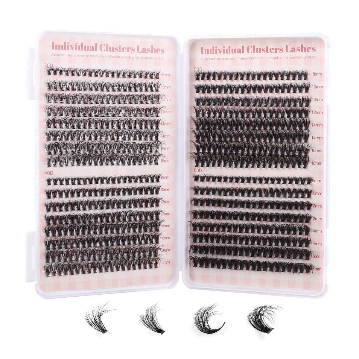 DIY EyeLashes Extensions Kit,530pcs,Natural Fluffy Cat Eye Faux Mink Curl False Eyelash,Wispy Lashes Fluffy Natural Look Thick Soft Curly Lash Extensions