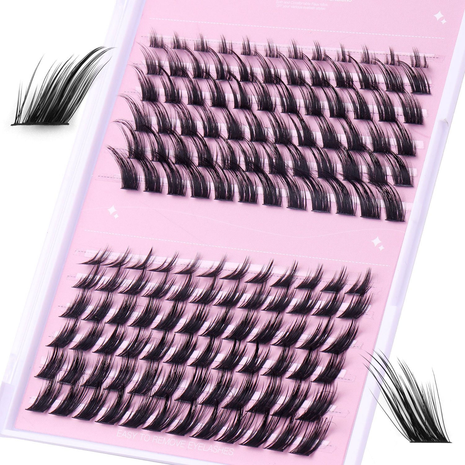 Lash Clusters 320PCS Wispy Individual Lashes 8-16MM 30D 40D 60D Thick Volume Eyelash Extensions Fluffy Soft Eyelashes Natural D Curl Eyelash Clusters DIY Lash Extension-30+40+60D