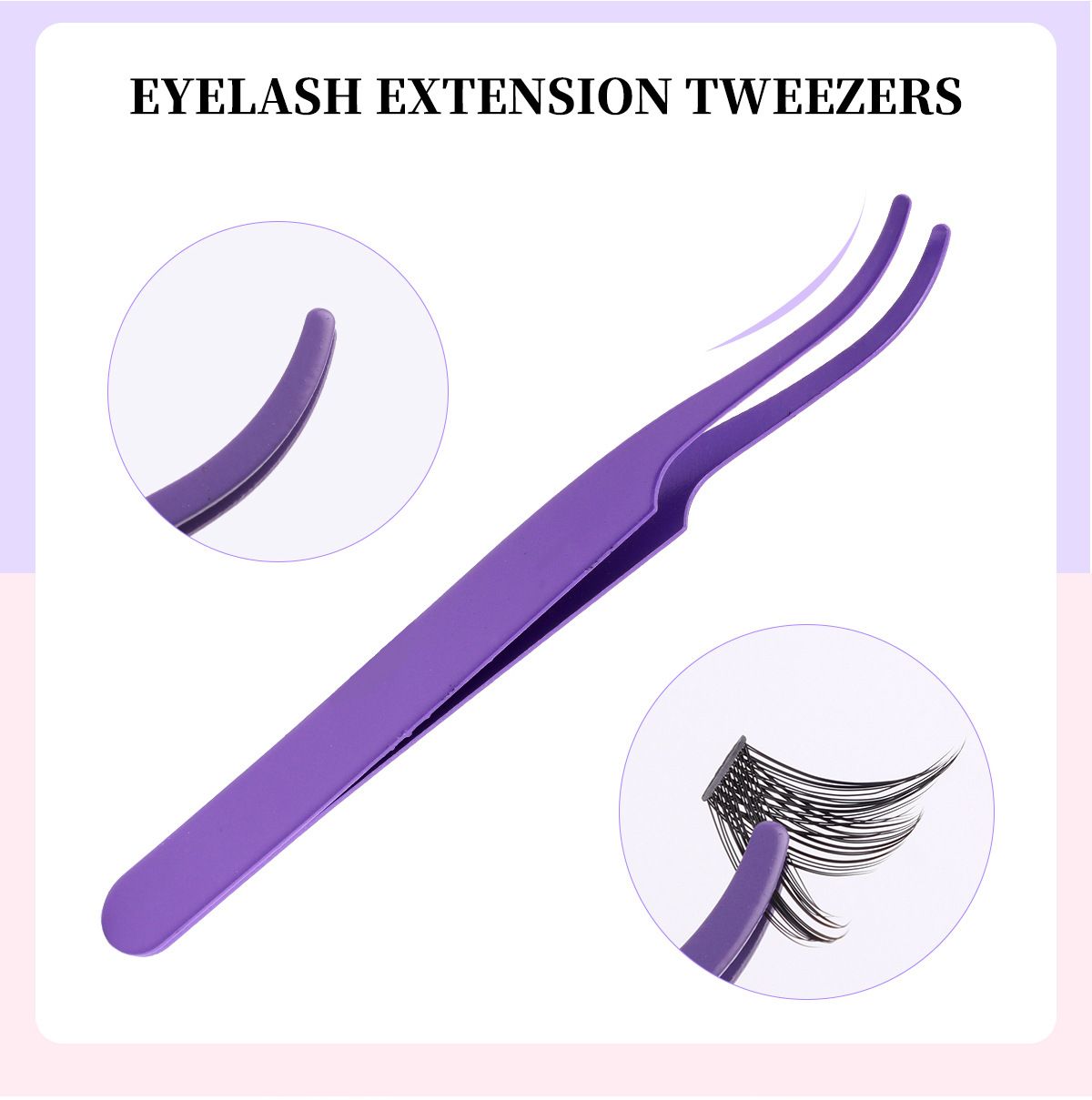 DIY Eyelash Extension Kit 3 Style Curl Fluffy Wispy Lash Clusters Individual Lashes Lash Extension Kit with Lash Bond and Seal Applicator Tool D Curl Lash Clusters (Pink Set)