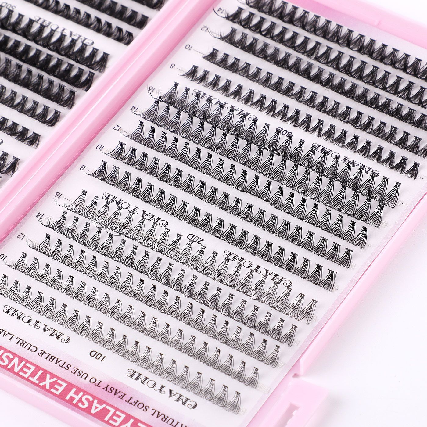 Individual Clusters Lash Extensions kit DIY 640pcs Dramatic Volume Eyelash Mixed Length (9-16mm 30D 40D 100D kit) Individual Lashes Kit Tray with Bond & Seal, Lash Tweezers