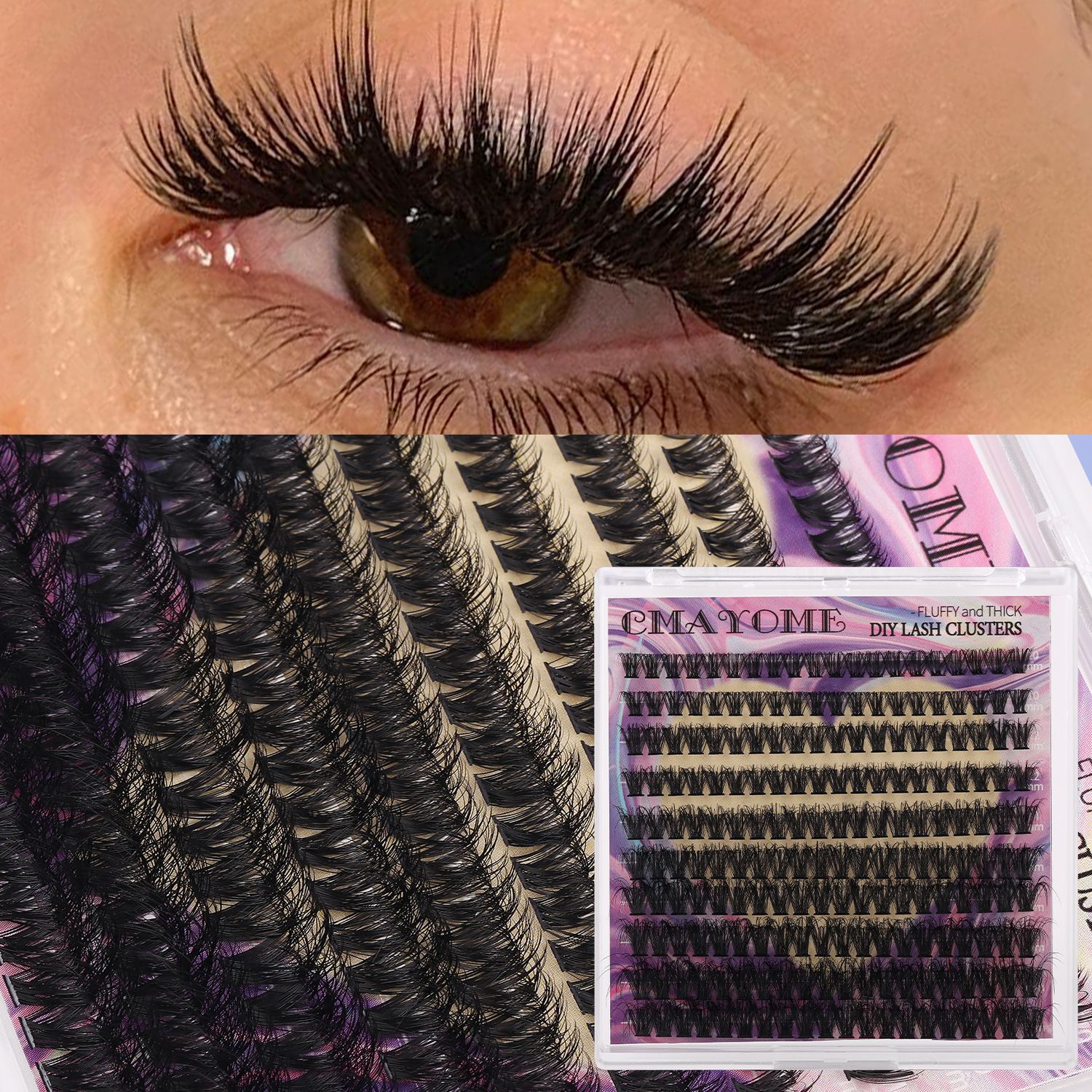 Lash Clusters Eyelash Extensions Wispy Lash Clusters 80D Individual Lashes Thick Volume Cluster Lashes  Lash Extension Mink Eyelash Clusters (240pcs) view 3