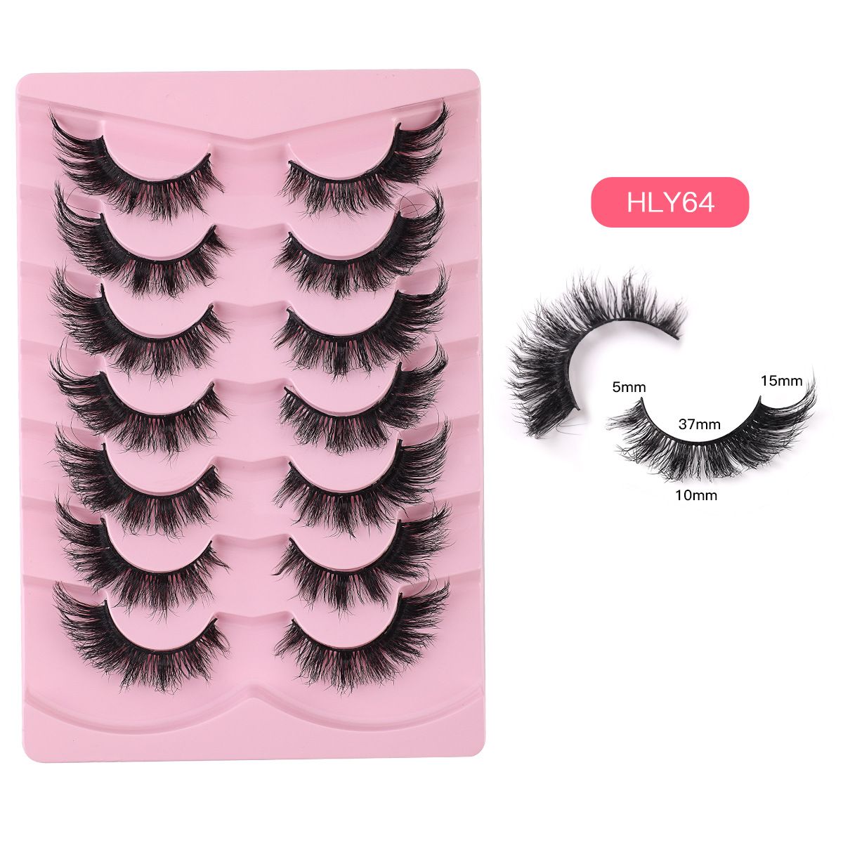 Fox Eye Lashes Wispy False Eyelashes 18mm Volume Faux Mink Lashes Soft Fake Lash Strips , 7 Pairs