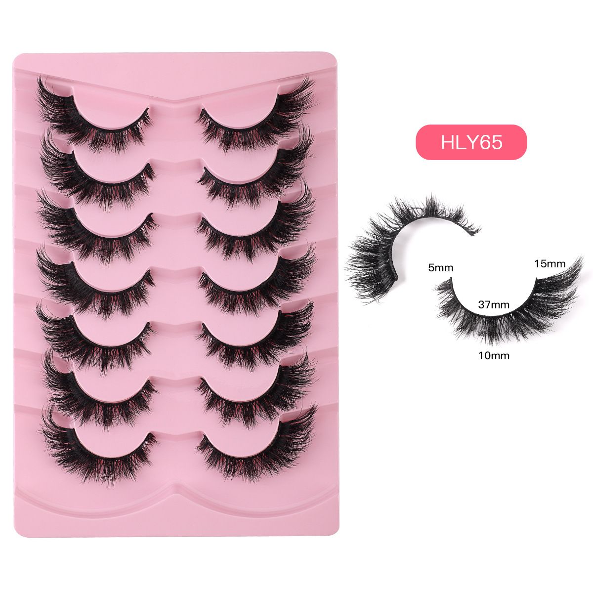 Fox Eye Lashes Wispy False Eyelashes 18mm Volume Faux Mink Lashes Soft Fake Lash Strips , 7 Pairs