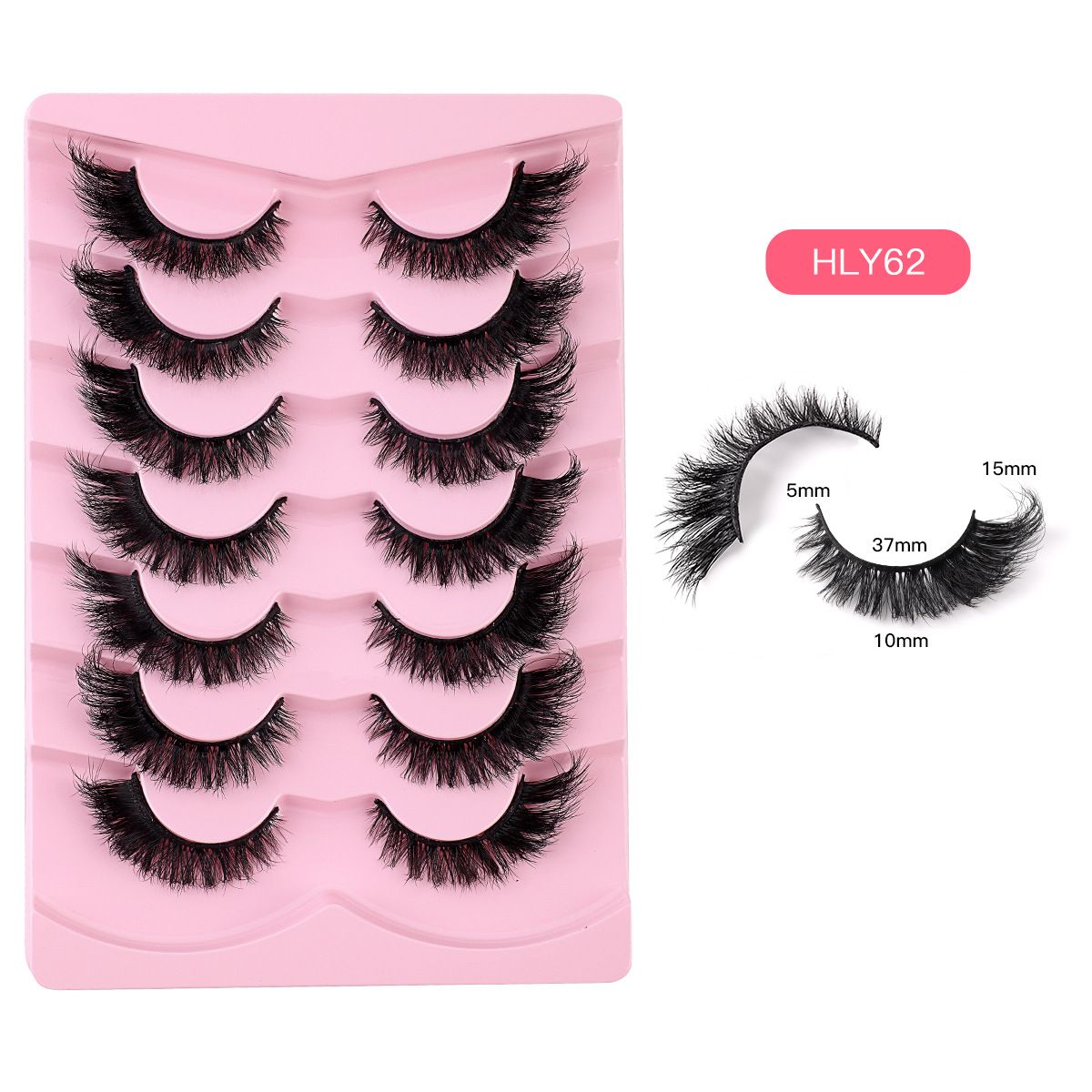 Fox Eye Lashes Wispy False Eyelashes 18mm Volume Faux Mink Lashes Soft Fake Lash Strips , 7 Pairs