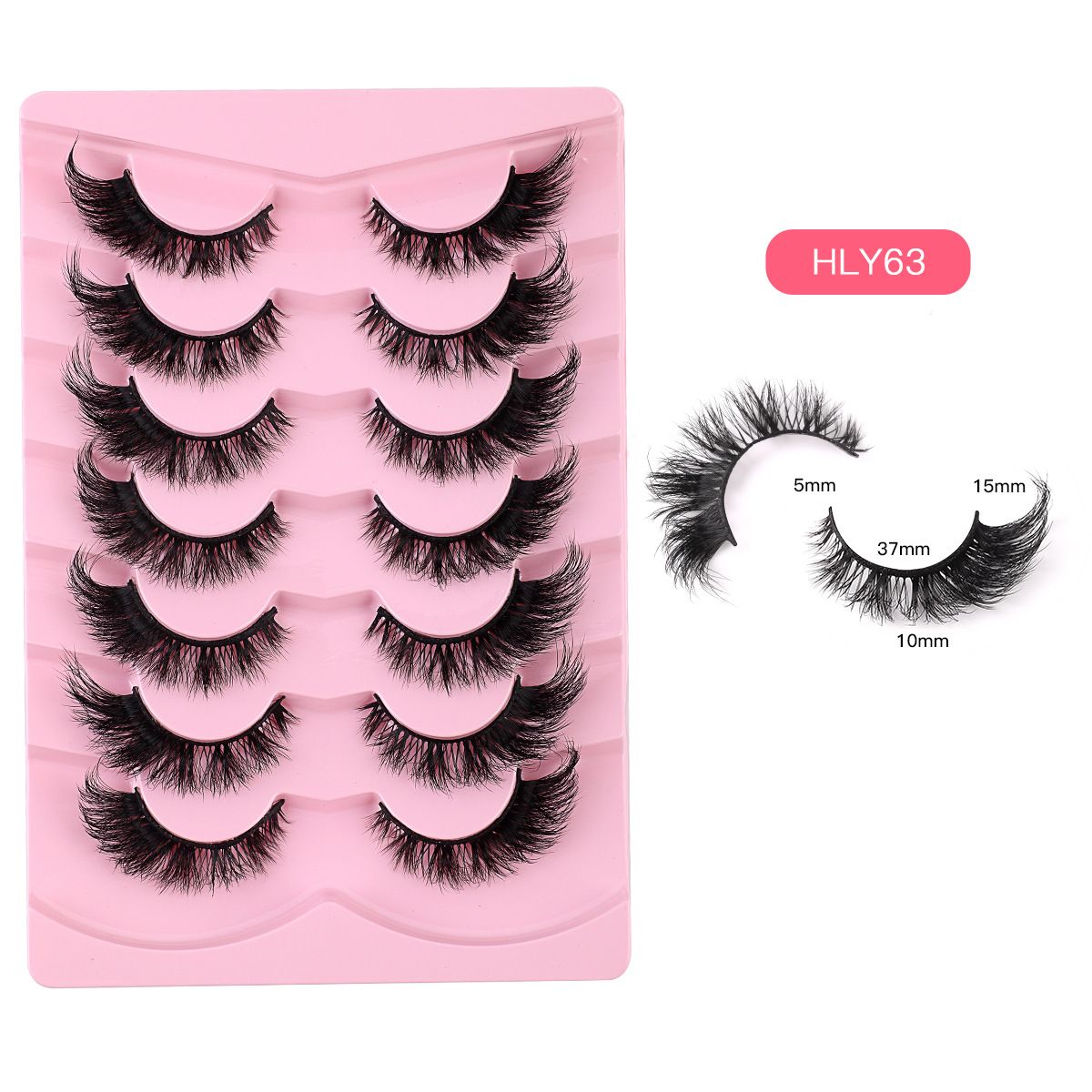 Fox Eye Lashes Wispy False Eyelashes 18mm Volume Faux Mink Lashes Soft Fake Lash Strips , 7 Pairs