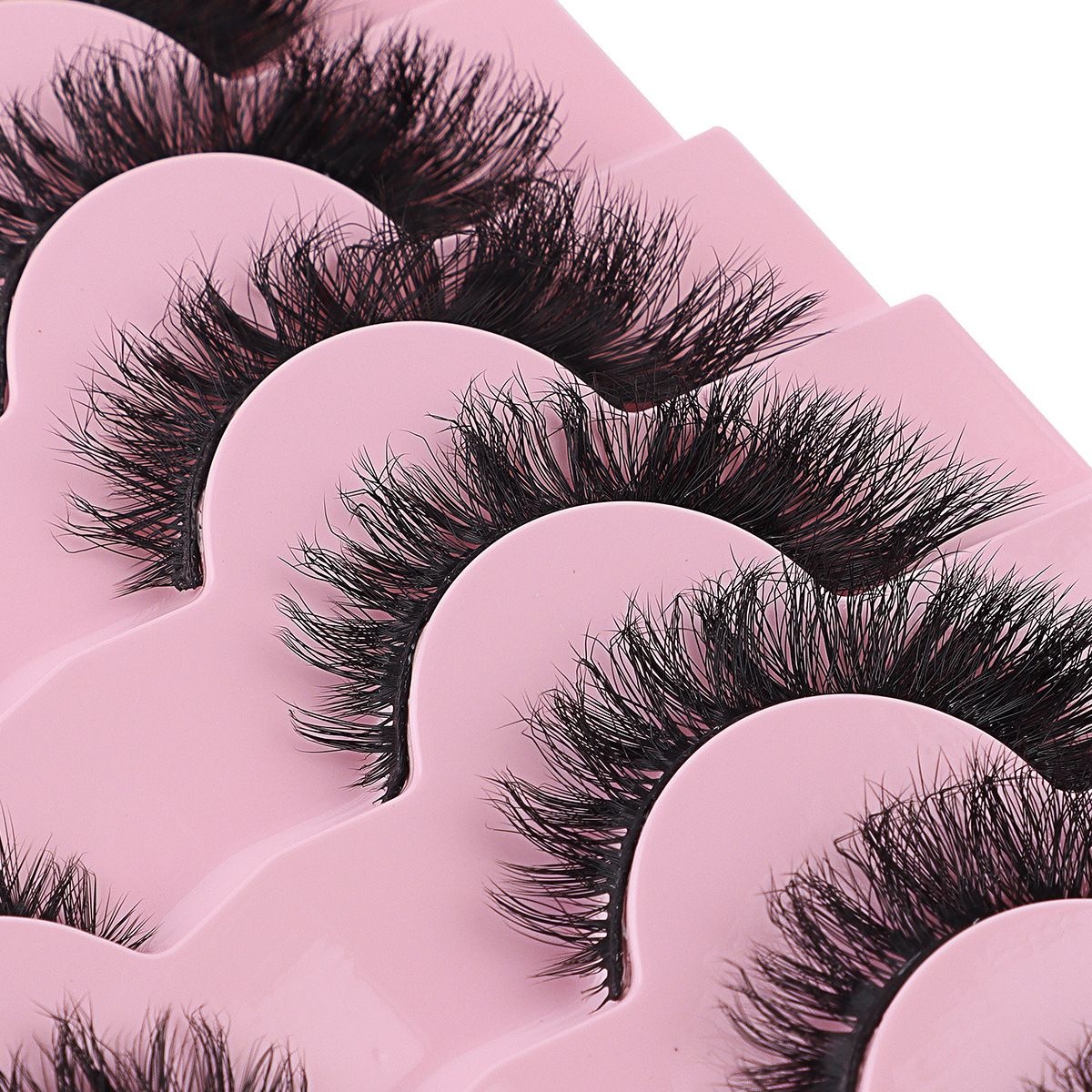 Fox Eye Lashes Wispy False Eyelashes 18mm Volume Faux Mink Lashes Soft Fake Lash Strips , 7 Pairs