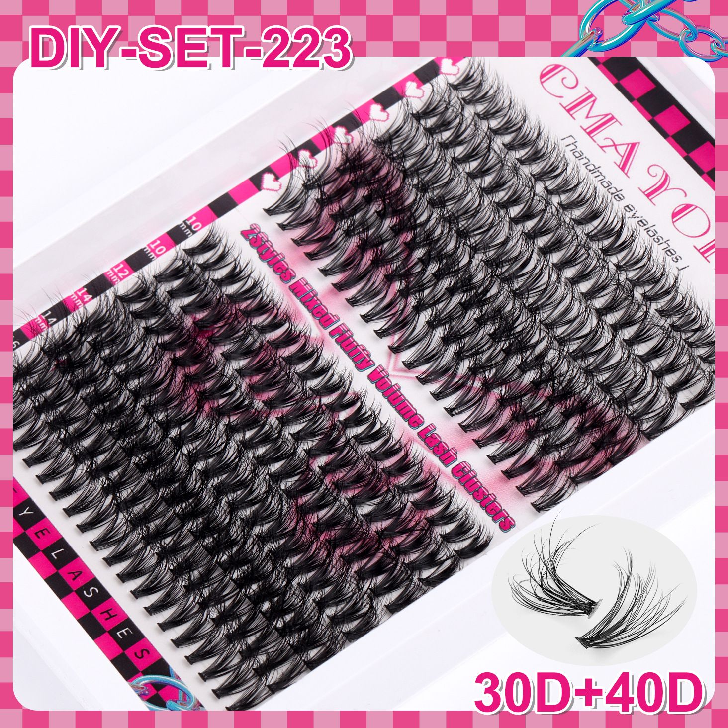 Fluffy Lash Clusters Volume Wispy,DIY Lash Extension Kit Individual,D Curl(10-18 MIX) 30+40+50+60+80D Cluster Lashes Natural Look Eyelashes Clusters for Beginners