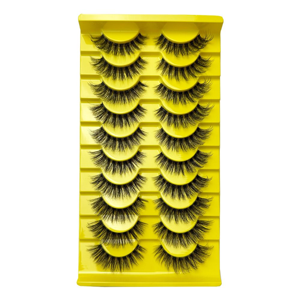 10 Pairs Of Striped False Eyelashes Stable Supply Of Foreign Trade Soft And Dense Whole Imitation Mink Hair Wispy Fake Lashes Fluffy Cat Eye Lashes Extensions False Eyelashes false eyelash set, large