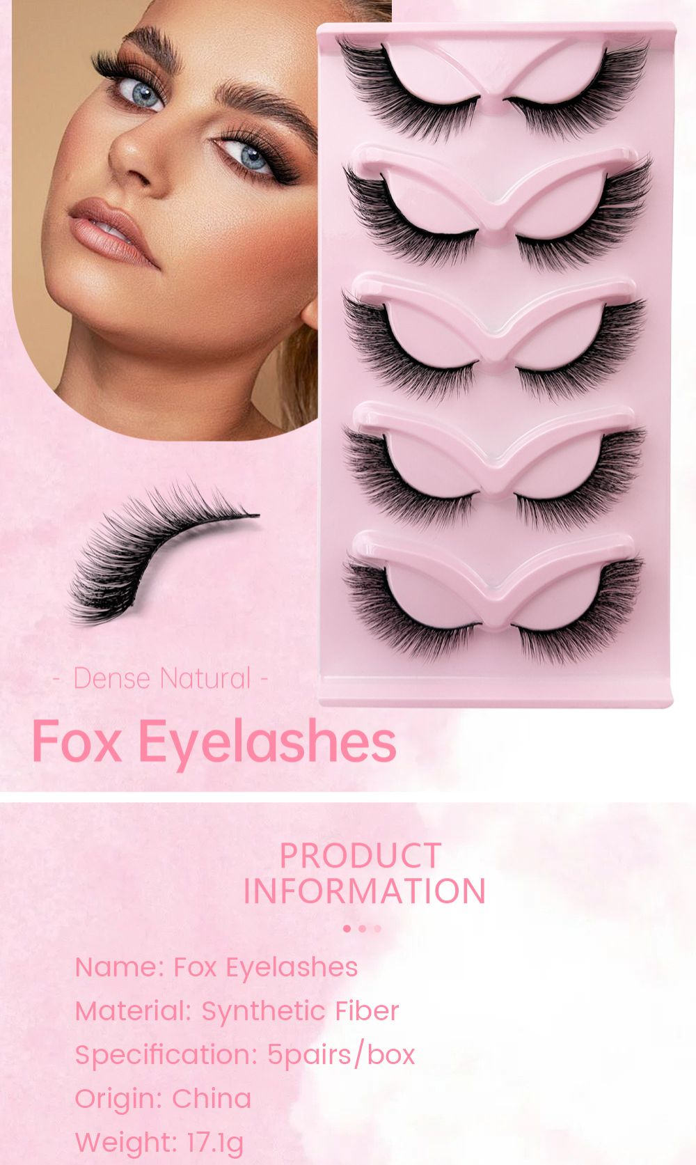 5 Pairs Fluffy Natural Lashes Makeup Handmade Reusable Short 8mm-22mm Wispy Strip Faux Mink False Lashes view 9