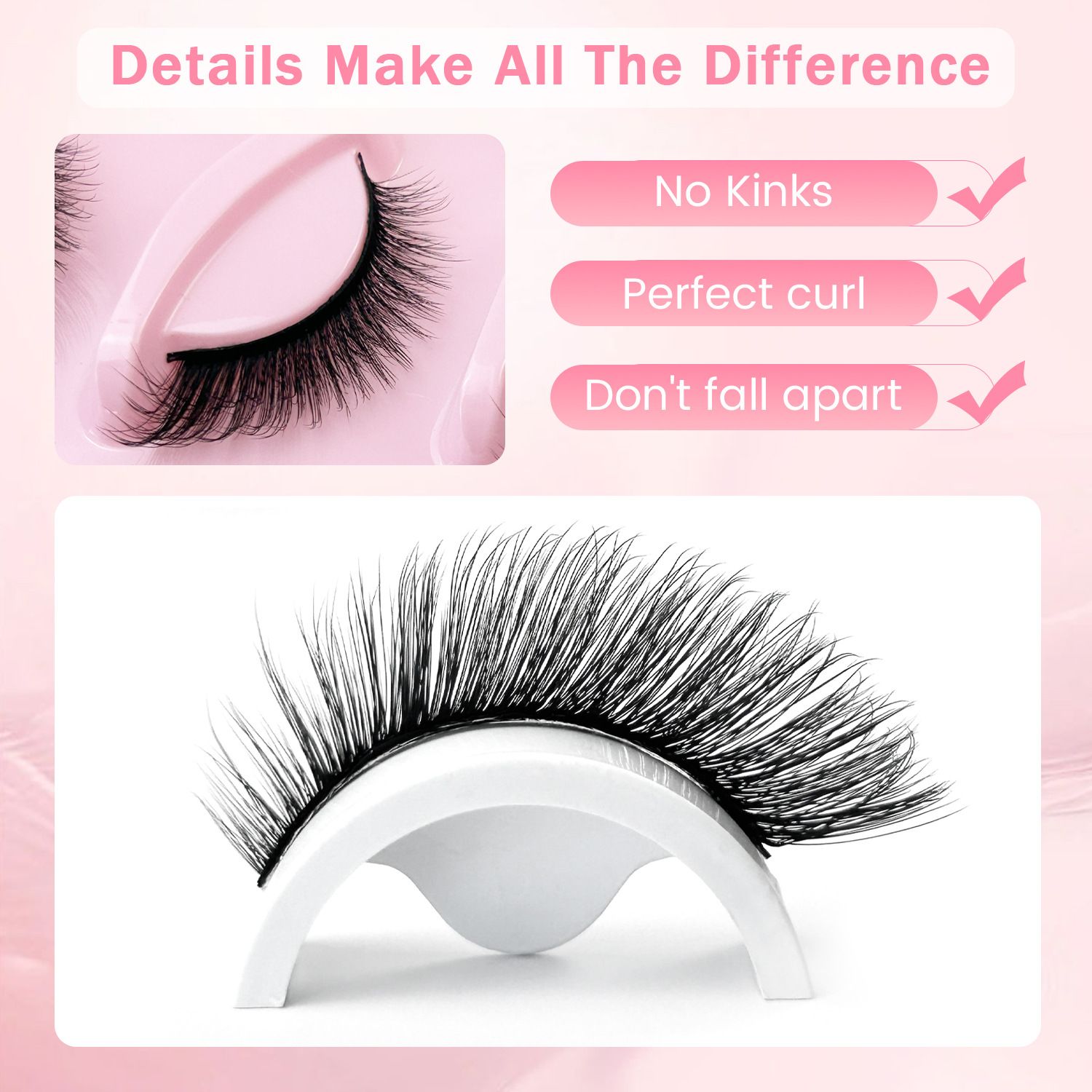 5 Pairs Fluffy Natural Lashes Makeup Handmade Reusable Short 8mm-22mm Wispy Strip Faux Mink False Lashes view 5