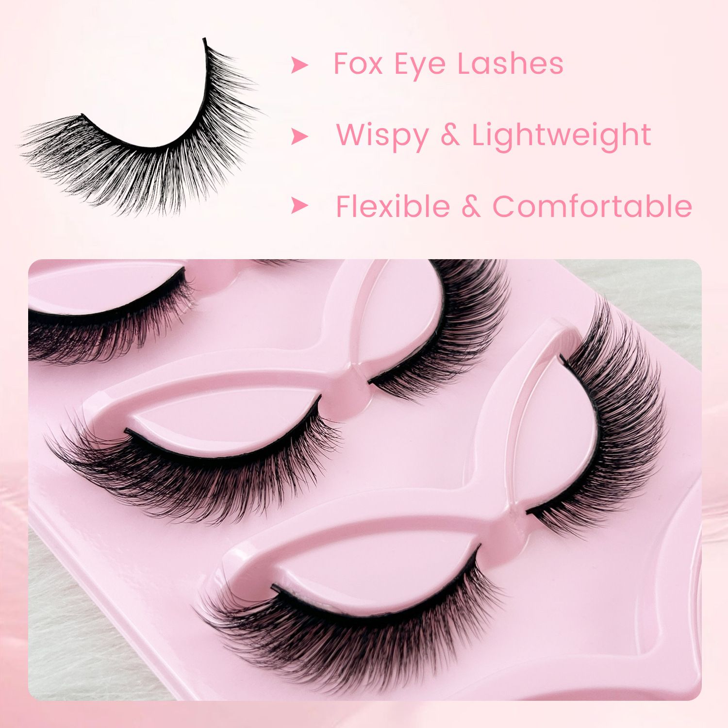 5 Pairs Fluffy Natural Lashes Makeup Handmade Reusable Short 8mm-22mm Wispy Strip Faux Mink False Lashes view 4