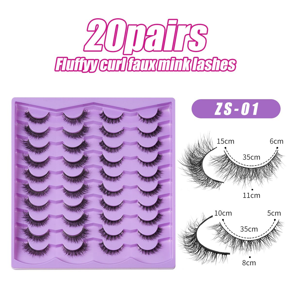 Russian Strip Lashes D Curly False Eyelashes Wispy 4 Styles Fake Eyelashes Natural Russian Eyelashes Fuzzy Mink Lashes that Look Like Extensions 20 Pairs