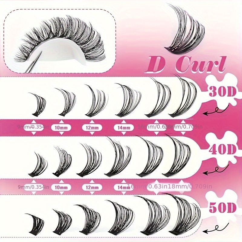 DIY Color Lash Extension Kit , 800pc Fluffy Colored Lash Clusters with D-Curl Eyelashes Volume, Individual Lashes With Lash Bond And Seal Lash Tweezers for Home Salon & Waterproof Wear
