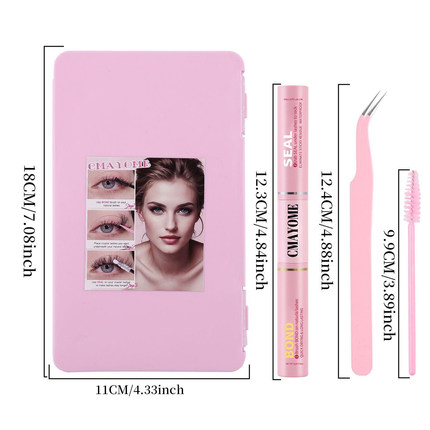 Volume Lash Clusters Kit DIY Lash Extension Kit C Curl Lash Cluster Eyelash Extensions 640Pcs 10-16mm  Individual Lashes Clusters with Lash Bond and Seal Lash Tweezers