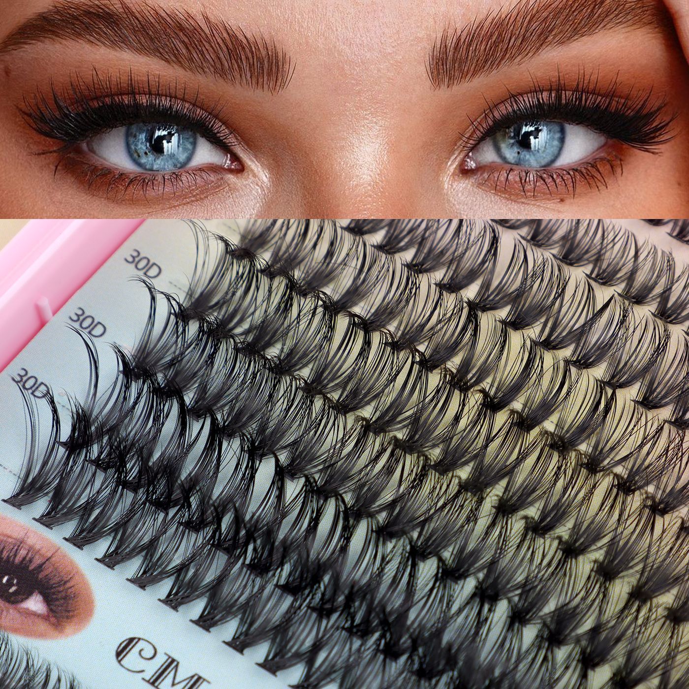 Volume Lash Clusters Kit DIY Lash Extension Kit C Curl Lash Cluster Eyelash Extensions 640Pcs 10-16mm  Individual Lashes Clusters with Lash Bond and Seal Lash Tweezers