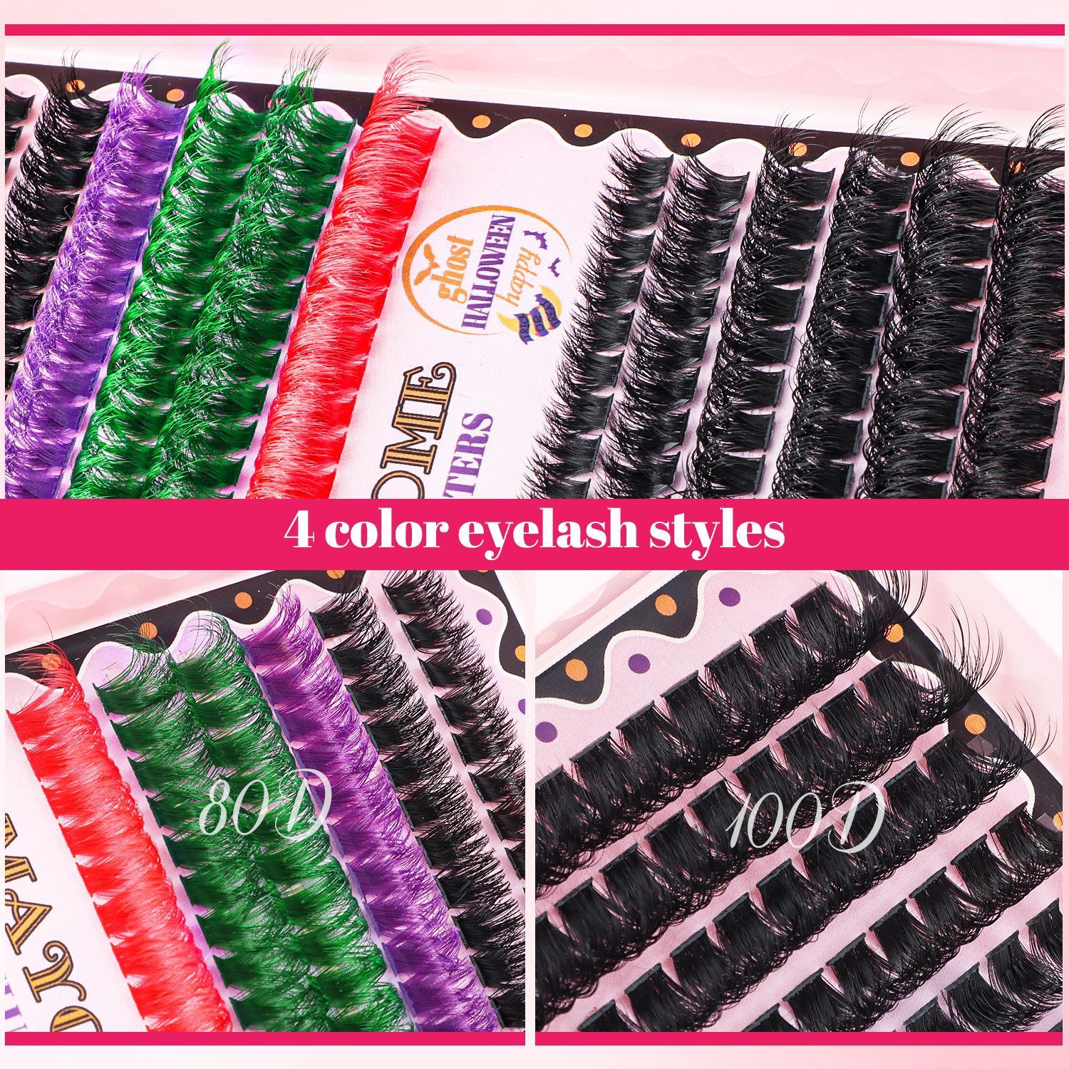 Lash Extension Kit Colored Lash Clusters DIY Eyelash Extension Kit 6 Colors Individual Lashes with Bond and Seal and Lash Tweezers Colorful Lash Extensions 8-16mm Cluster Lashes