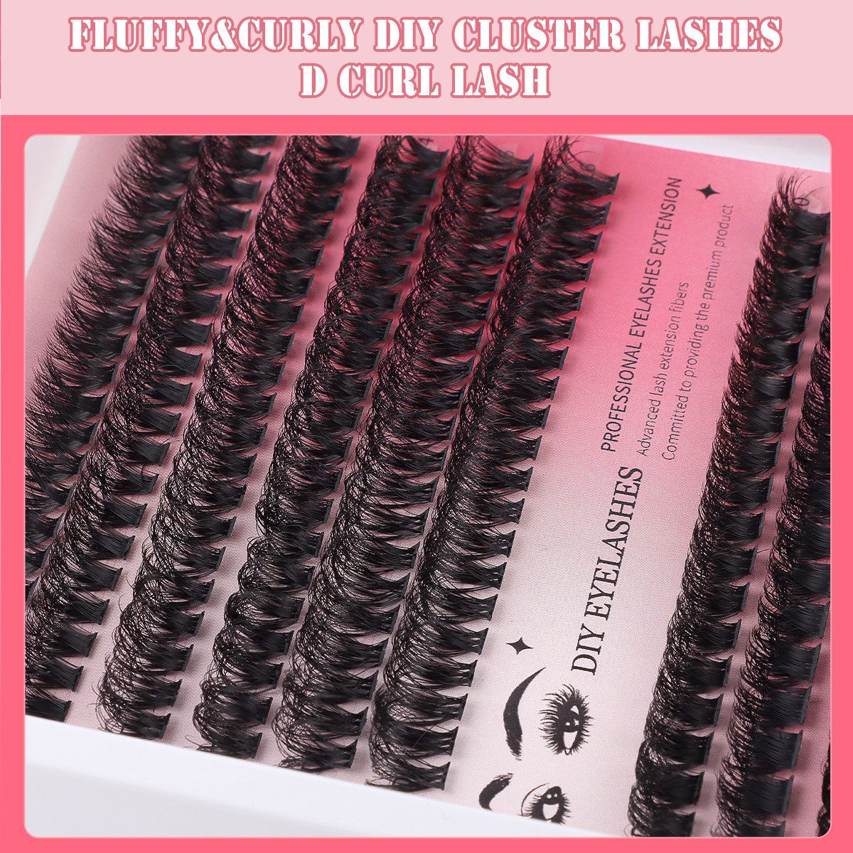Individual Eye lash 3D Curl Lash Clusters Extensions Clusters 80D/100D Cluster Eyelash Lashes Fluffy Wispy Clusters Lashes Makeup at Home - DIY Lash Extension Kit Self pestañas falsas(9-16)MM