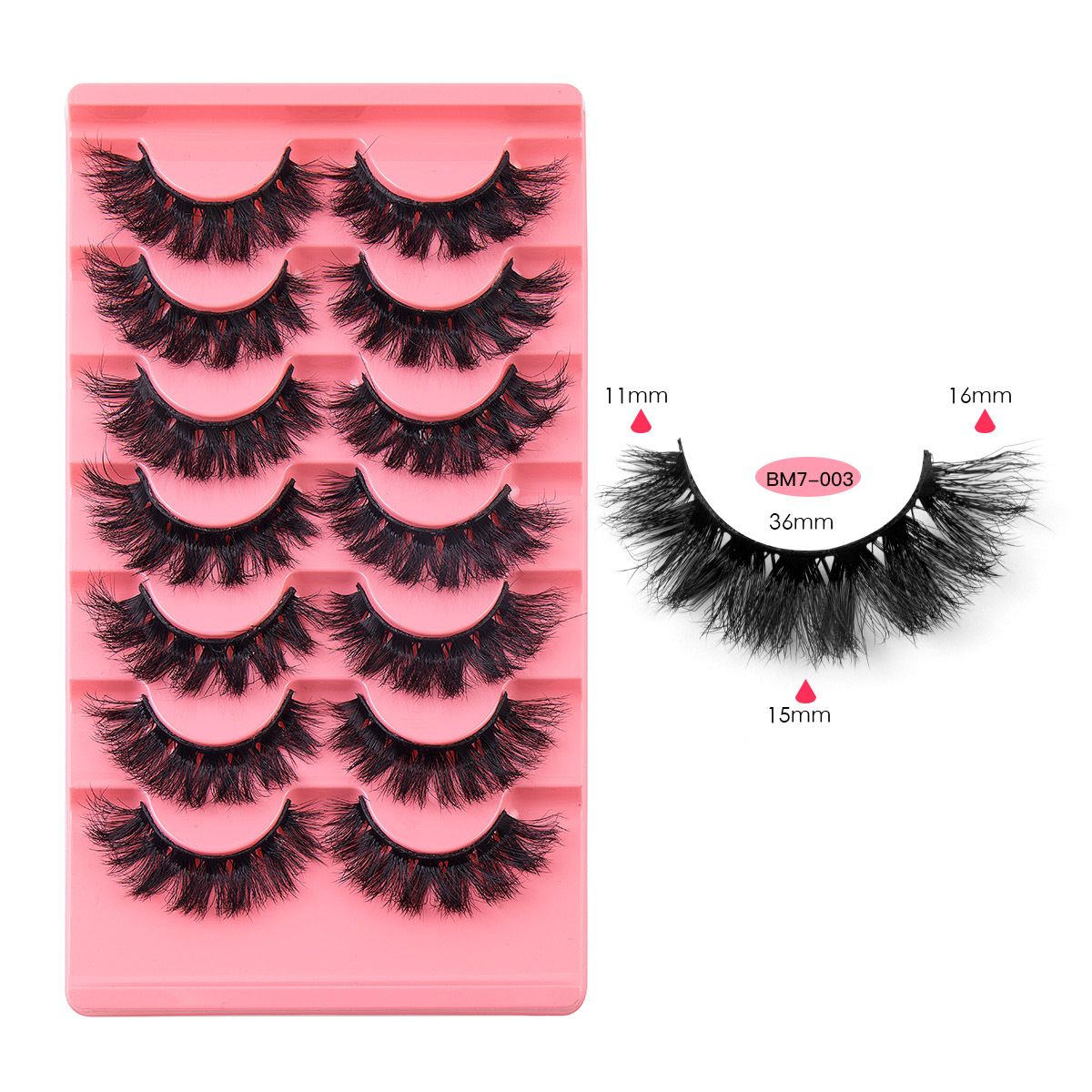 Eyelashes Mink Lashes Dramatic Full Volume False Eyelashes 60D Faux Mink Eye Lash 18mm Long Lashes Pack 7 Pairs