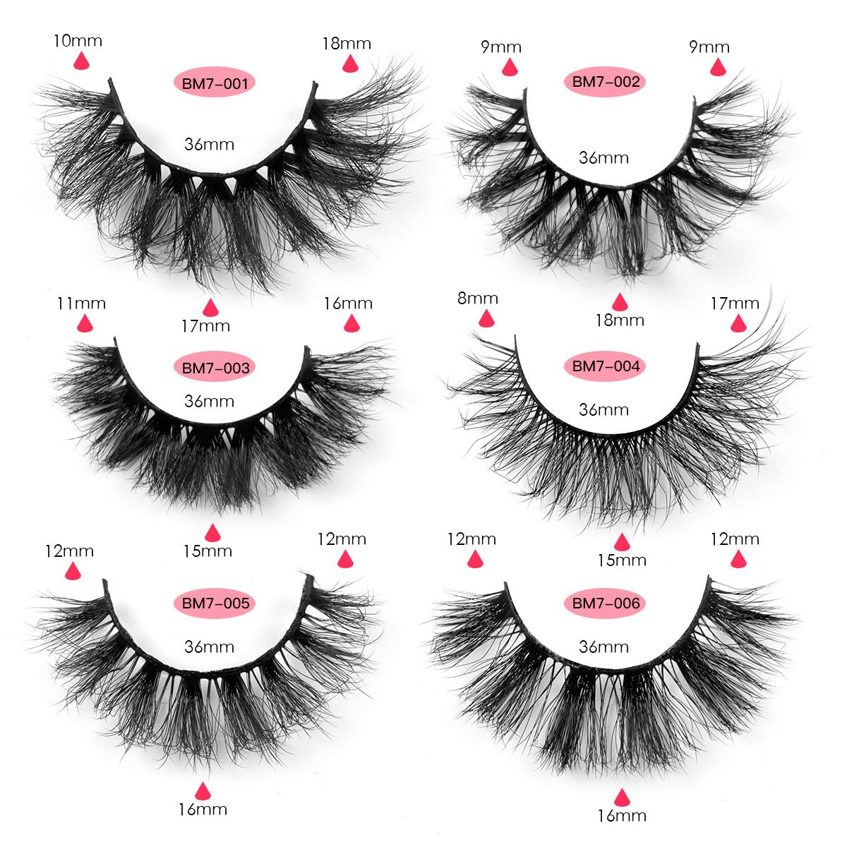 Eyelashes Mink Lashes Dramatic Full Volume False Eyelashes 60D Faux Mink Eye Lash 18mm Long Lashes Pack 7 Pairs